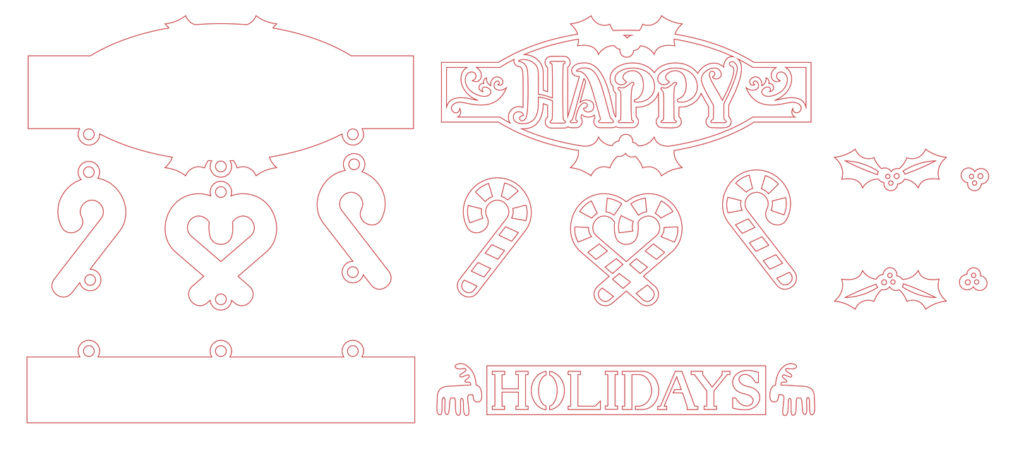 Hanging Sign "Happy Holidays"