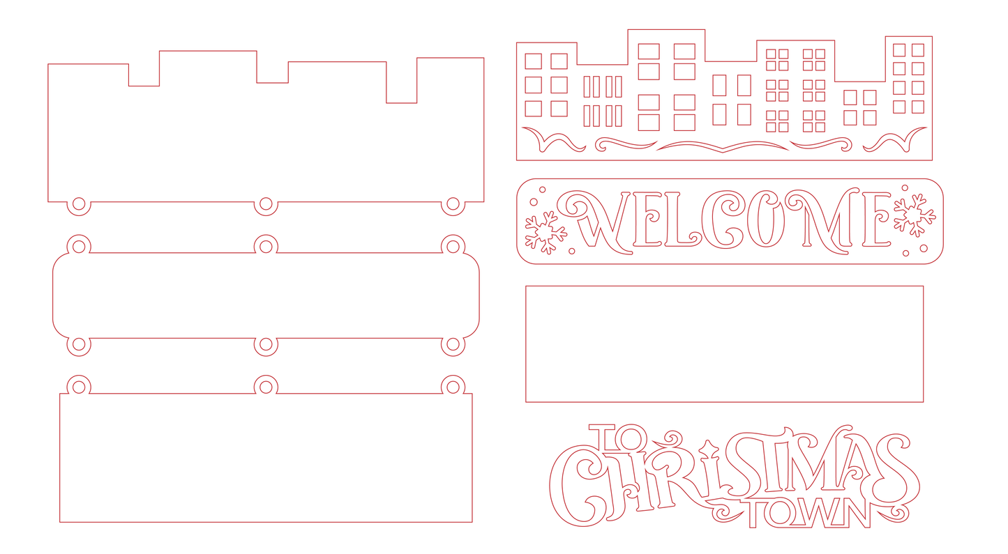 Hanging Sign "Welcome to Our Christmas Town"