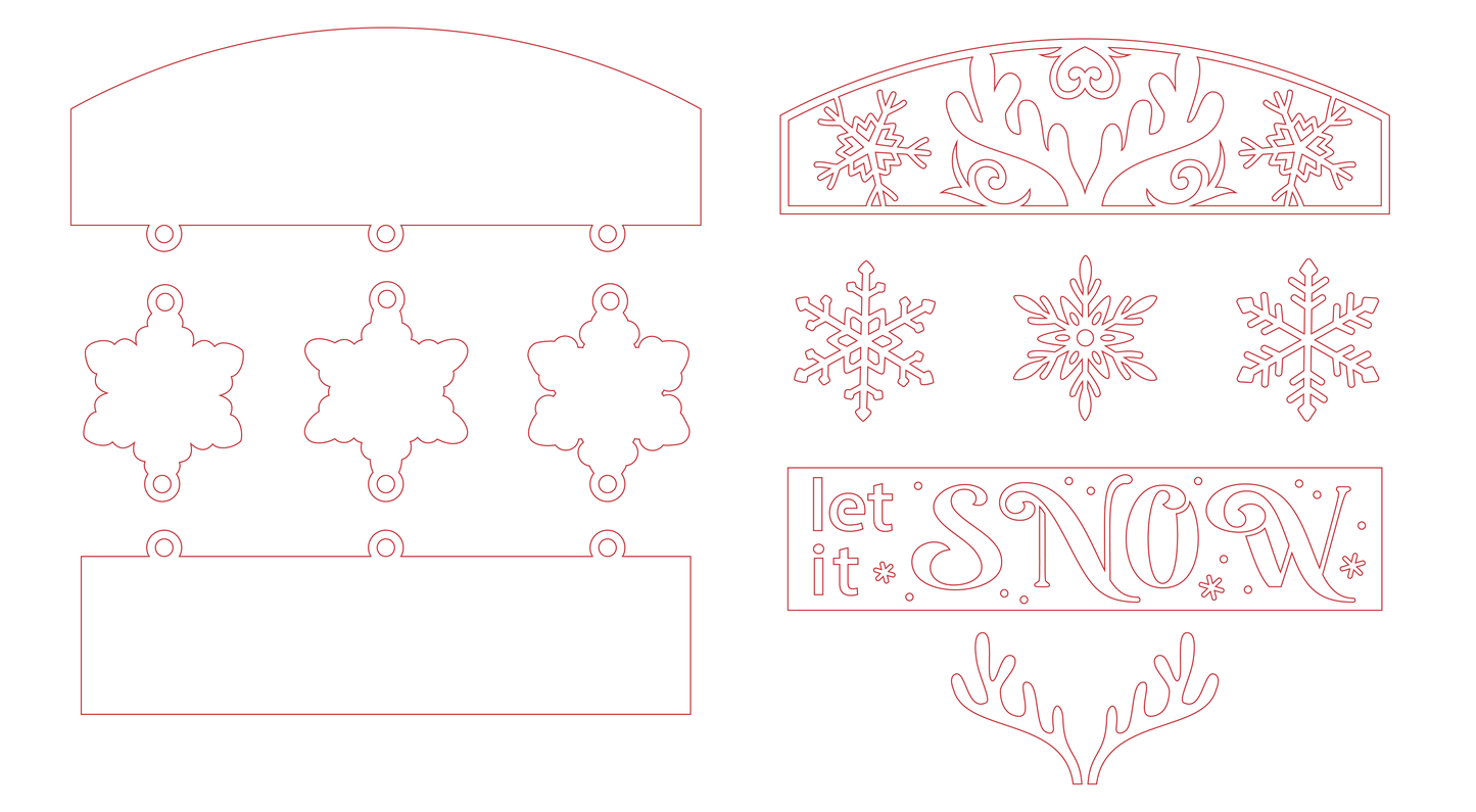 Hanging Sign "Let It Snow" HS-02