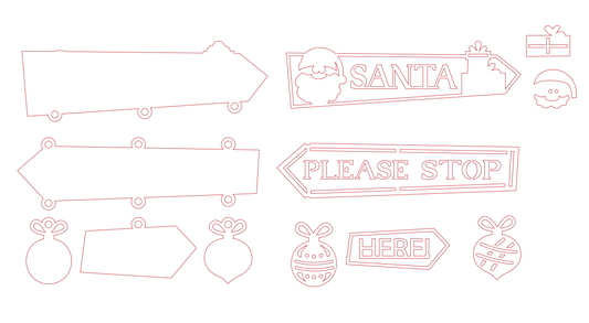 Hanging Sign "Santa Please Stop Here"