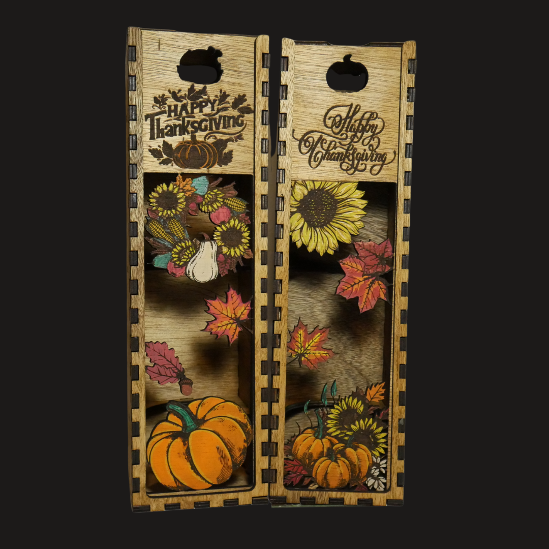 Thanksgiving Themed Wine Boxes