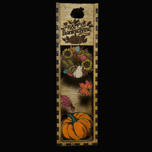 Wreath and Pumpkin Wine Box
