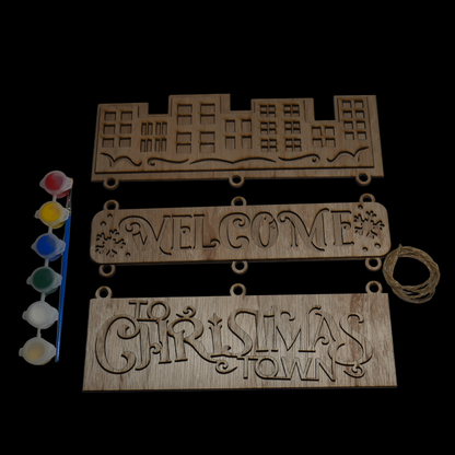 Hanging Sign "Welcome to Our Christmas Town" HS-04