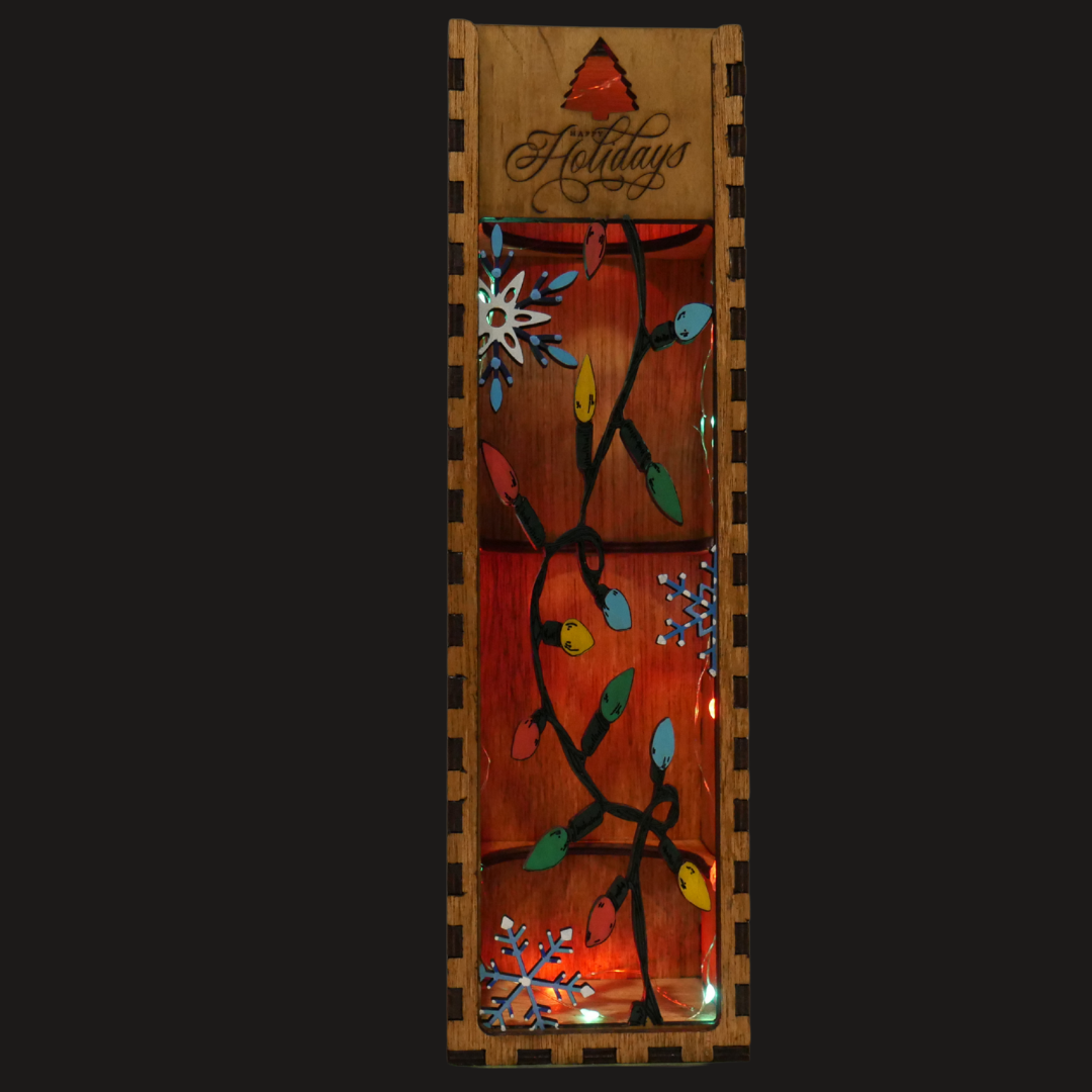 Holiday Lights Wine Box