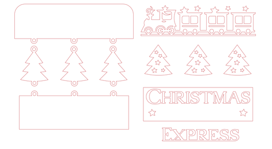 Hanging Sign "Christmas Express Trains"