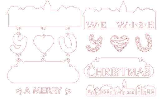 Hanging Sign "We Wish You A Merry Christmas"