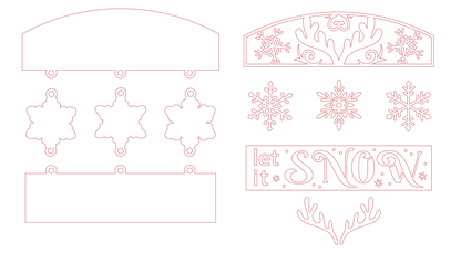 Hanging Sign "Let It Snow" HS-02