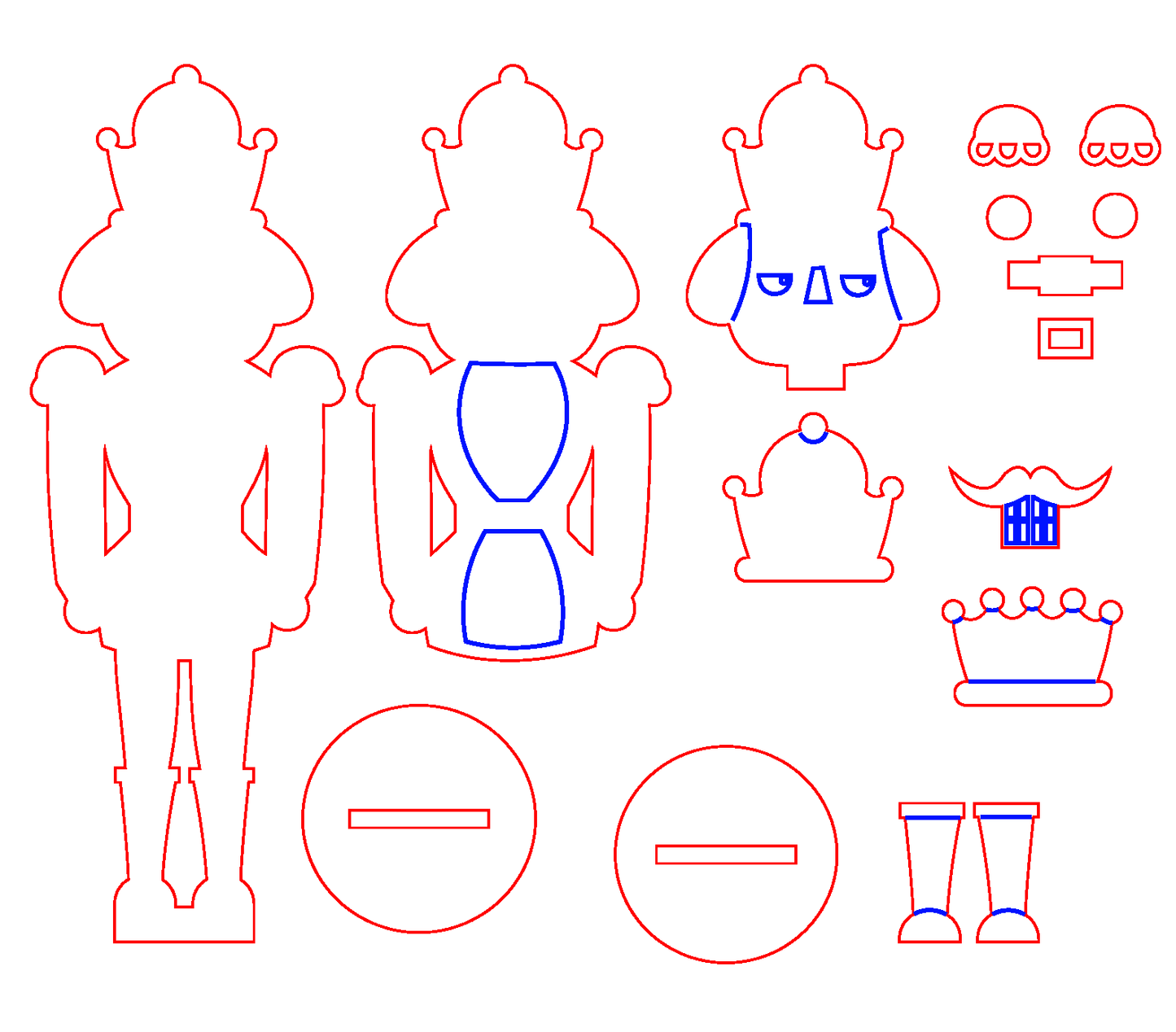 12″ Layered Wooden Nutcracker Craft Kit "King"