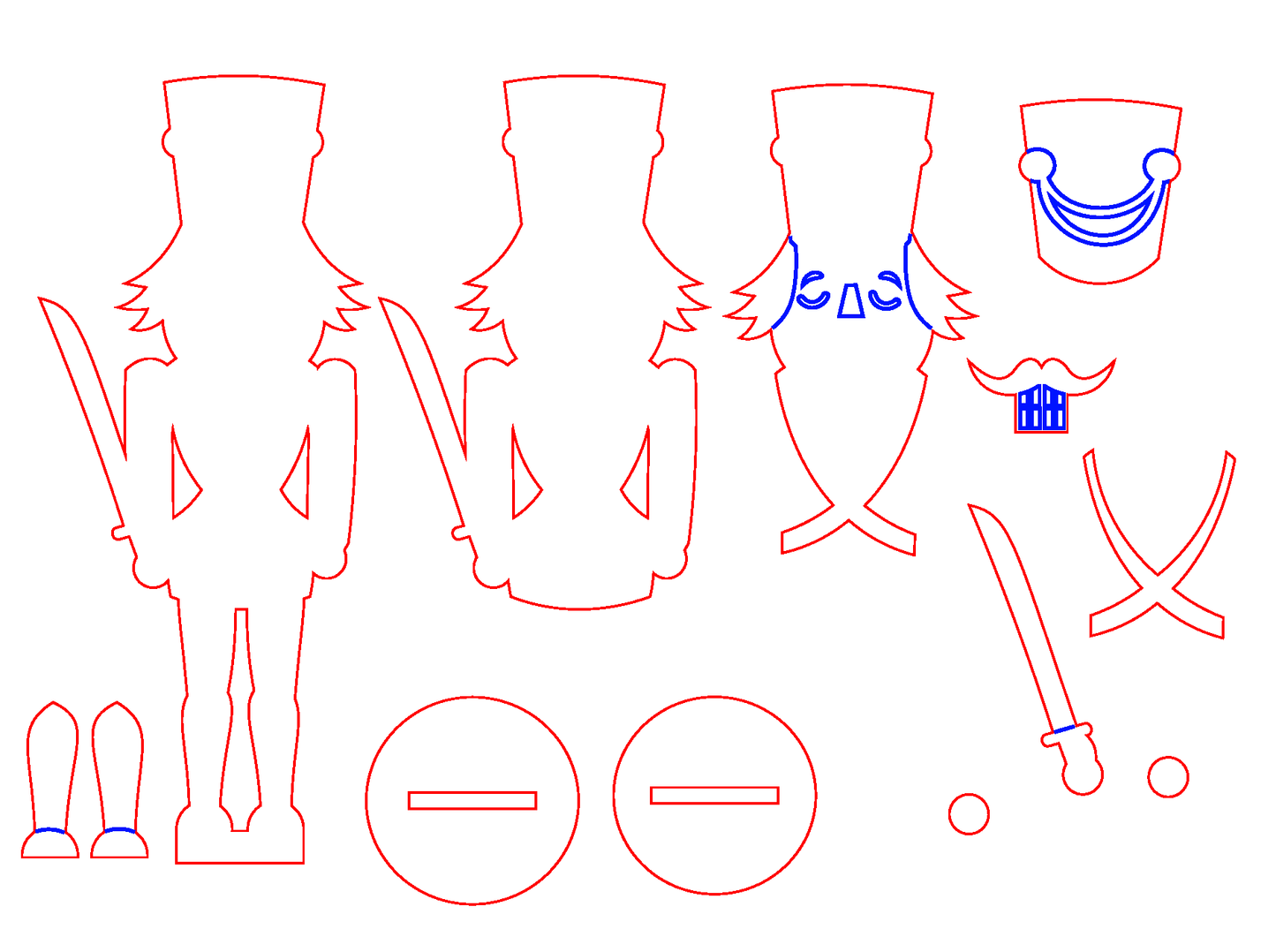 12″ Layered Wooden Nutcracker Craft Kit "Sword"