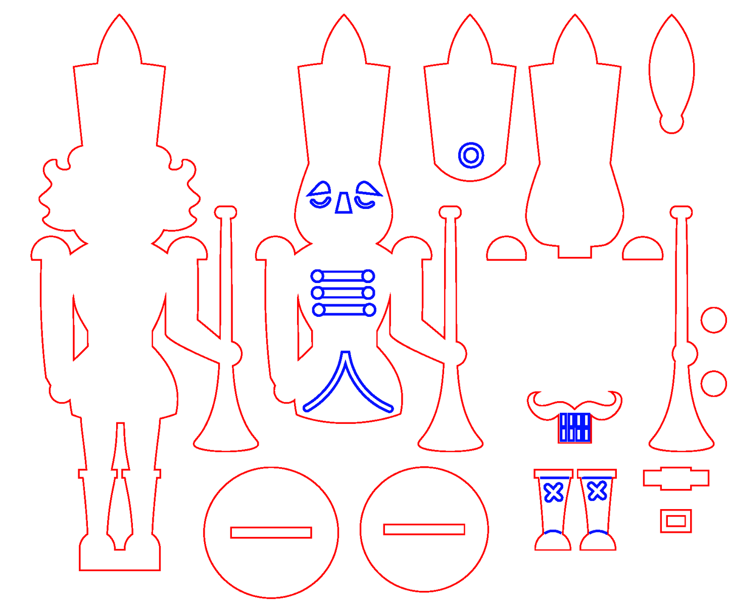 12″ Layered Wooden Nutcracker Craft Kit "Horn"