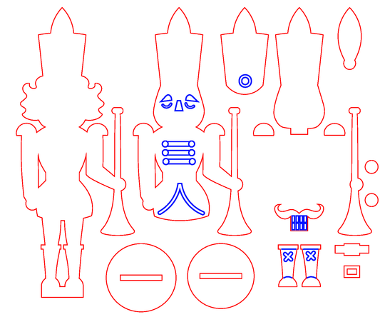 12″ Layered Wooden Nutcracker Craft Kit "Horn"